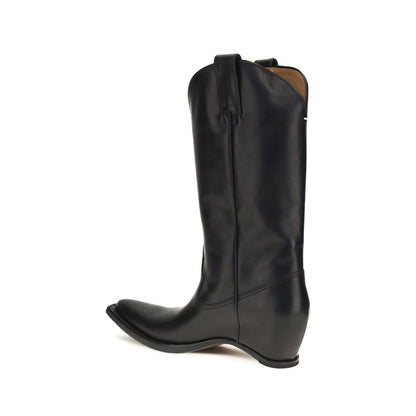 Maison Margiela Schwarze Ankle Boots aus Kalbsleder Bos Taurus