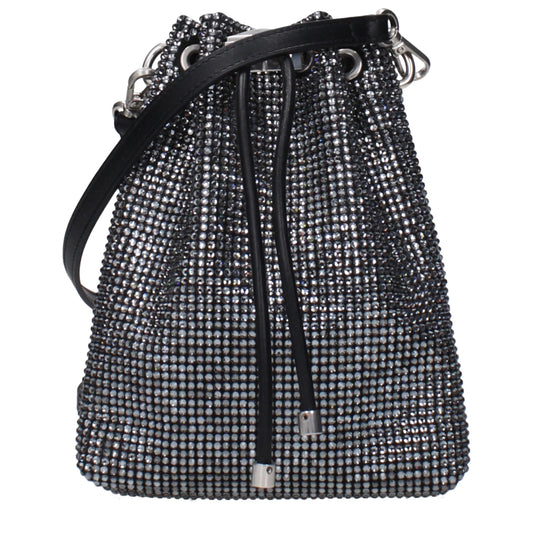 Jimmy Choo Schwarze Satin-Umhängetasche