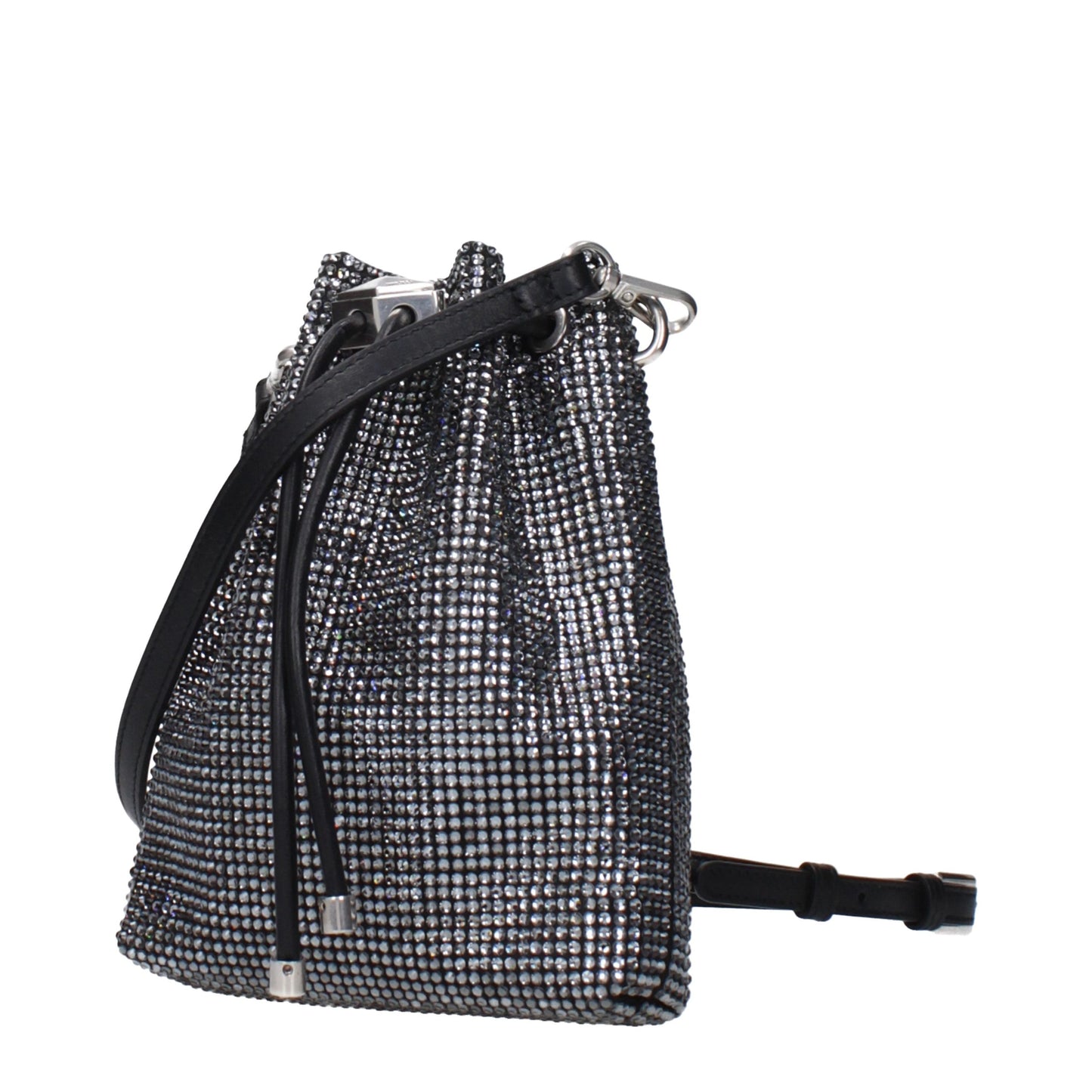 Jimmy Choo Schwarze Satin-Umhängetasche
