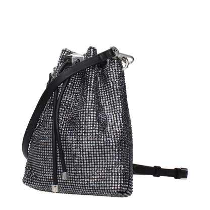 Jimmy Choo Schwarze Satin-Umhängetasche