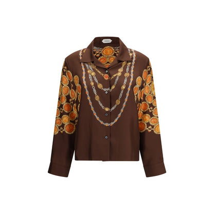 Versace Hemd mit braunem Stoffmuster