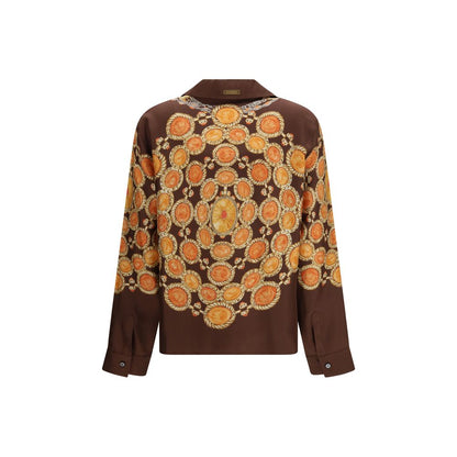 Versace Hemd mit braunem Stoffmuster