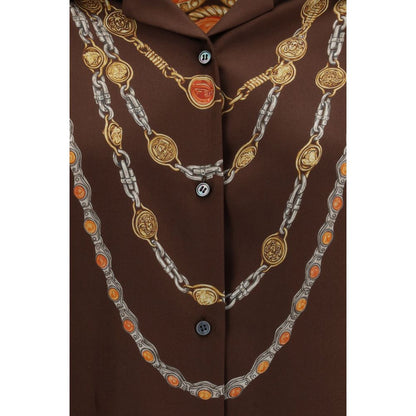 Versace Hemd mit braunem Stoffmuster