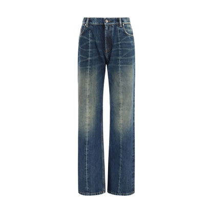 Versace Blaue Jeans aus Baumwolle im geraden Schnitt