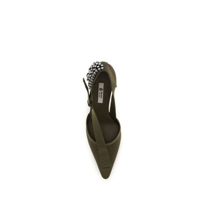 Prada Zweifarbige High Heel Pumps aus Baumwolle