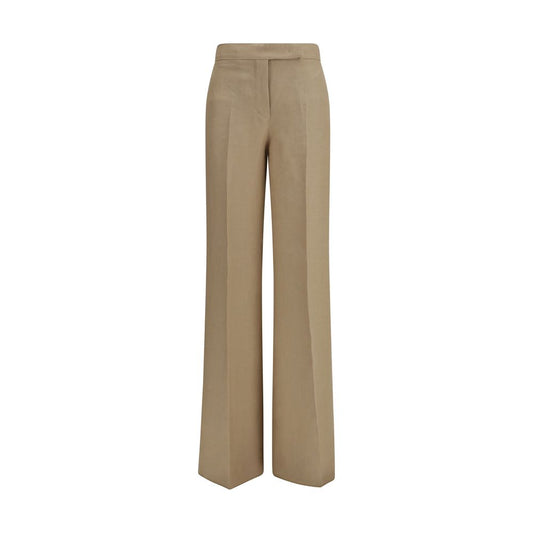 Max Mara Beige Leinen Freizeithose