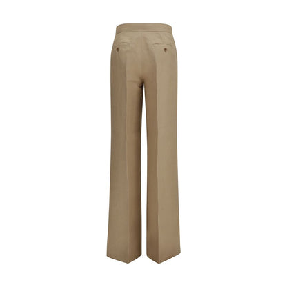 Max Mara Beige Leinen Freizeithose