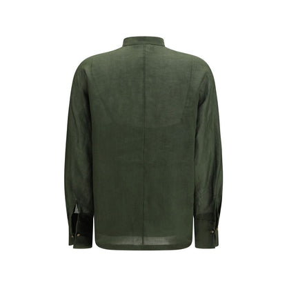 Max Mara Zweifarbige Ramie-Hemdbluse