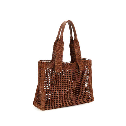 Chloé Braune Raffia-Umhängetasche