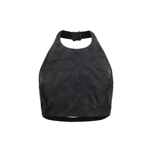 Max Mara Schwarzes Seidenhemd mit Muster