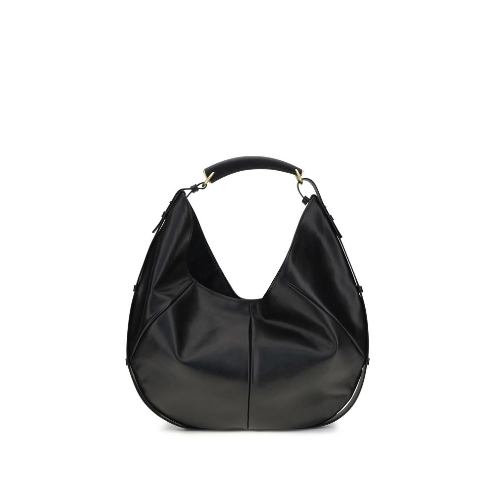 Saint Laurent Schwarze Bos Taurus Kalbsleder Schultertasche