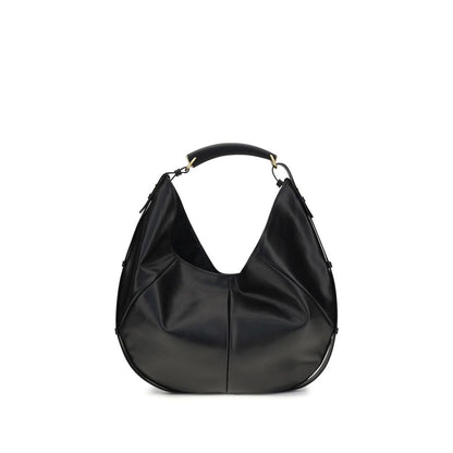 Saint Laurent Schwarze Bos Taurus Kalbsleder Schultertasche