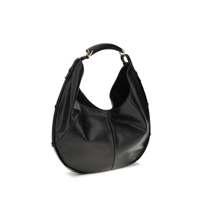 Saint Laurent Schwarze Bos Taurus Kalbsleder Schultertasche