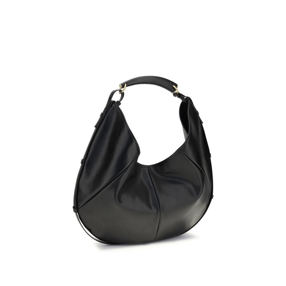 Saint Laurent Schwarze Bos Taurus Kalbsleder Schultertasche