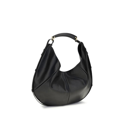 Saint Laurent Schwarze Bos Taurus Kalbsleder Schultertasche