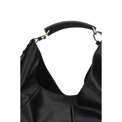 Saint Laurent Schwarze Bos Taurus Kalbsleder Schultertasche