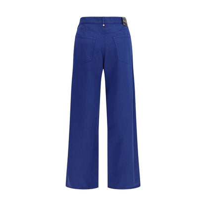 'S Max Mara Blaue Baumwoll-Freizeithose
