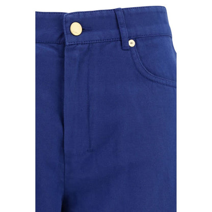 'S Max Mara Blaue Baumwoll-Freizeithose