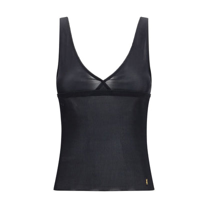 Saint Laurent Schwarzes ärmelloses Seidentop