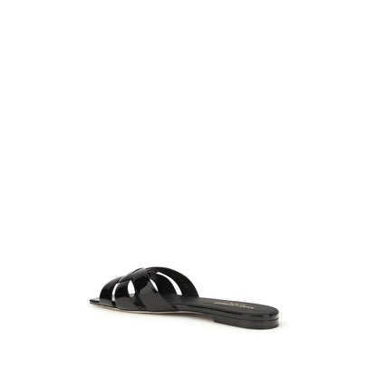 Saint Laurent Schwarze Bos Taurus Kalbsleder-Sandalen