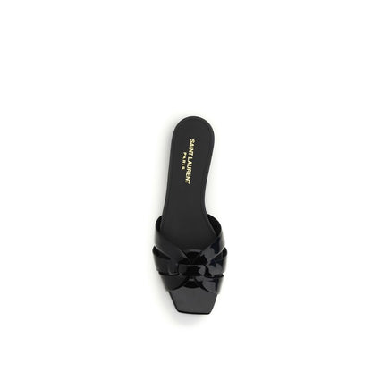 Saint Laurent Schwarze Bos Taurus Kalbsleder-Sandalen