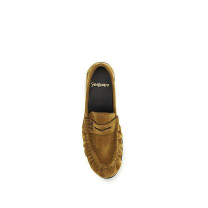 Saint Laurent Beige Kalbsleder Bos Taurus Slipper-Loafer