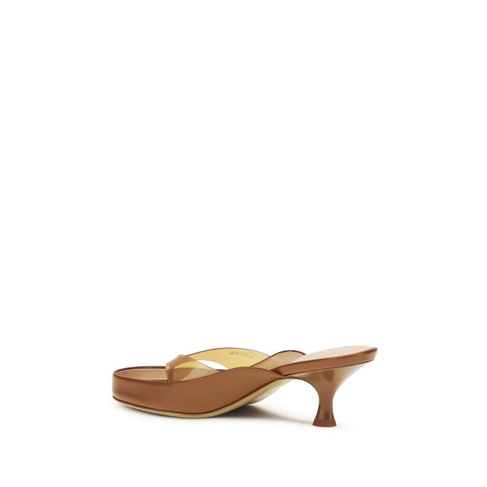 Chloé Braune Kalbsleder Bos Taurus Stiletto-Sandalen