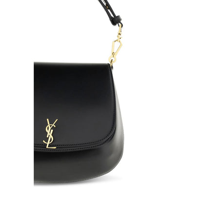 Saint Laurent Schwarze Kalbsleder Bos Taurus Handtasche
