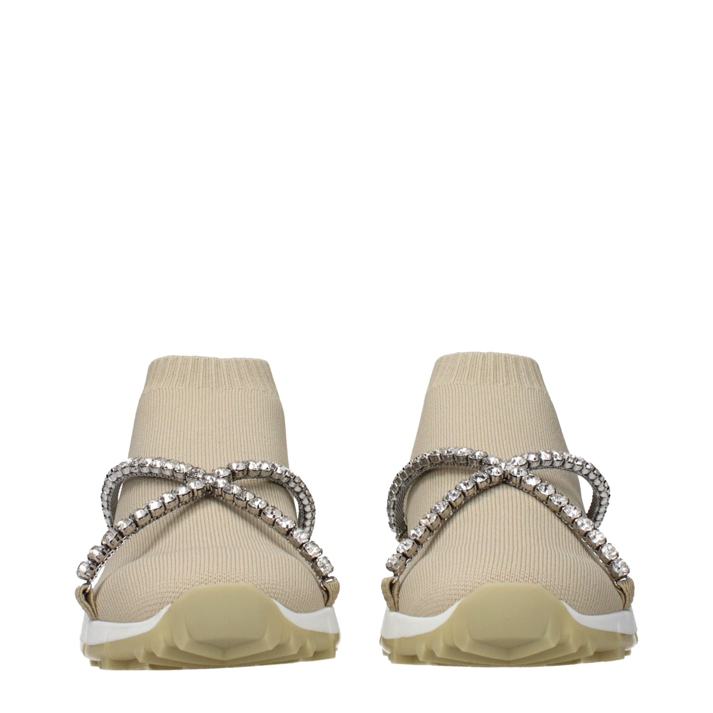 Jimmy Choo Beige Stoff-Slipper