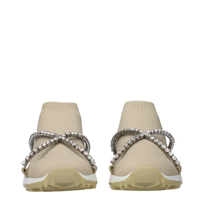 Jimmy Choo Beige Stoff-Slipper