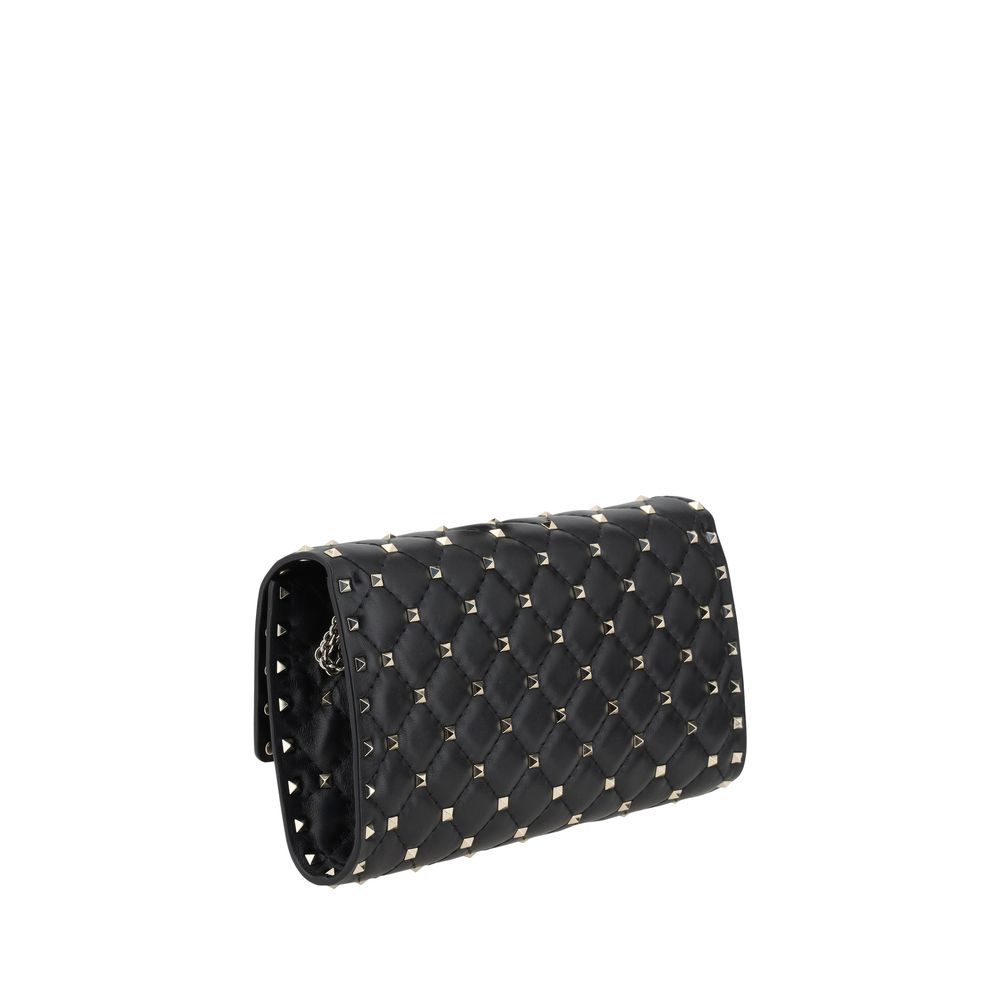 Valentino Garavani Schwarze Bos Taurus Kalbsleder Schultertasche