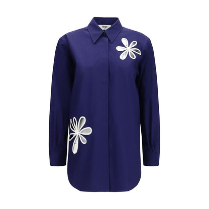 Fendi Blaues Baumwollhemd