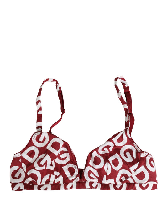 Dolce & Gabbana Rot-weißer Soft-Cup-BH aus Baumwolle