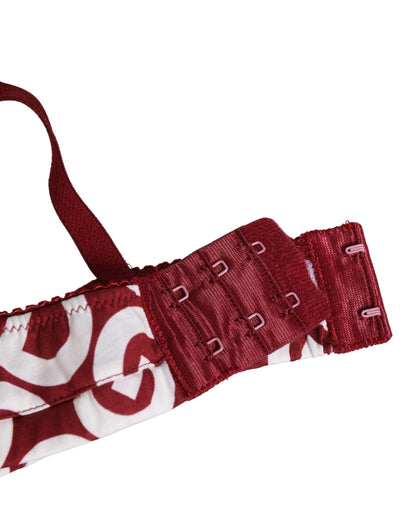 Dolce & Gabbana Reggiseno Rosso in Cotone con Monogramma Logo