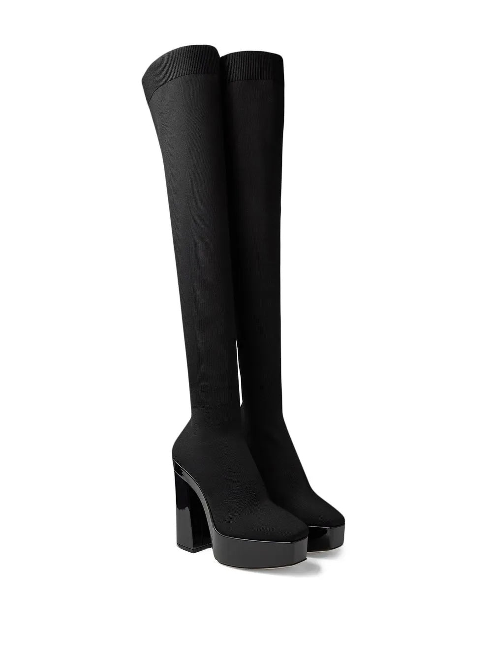 Jimmy Choo Schwarze Stoff-Overknees