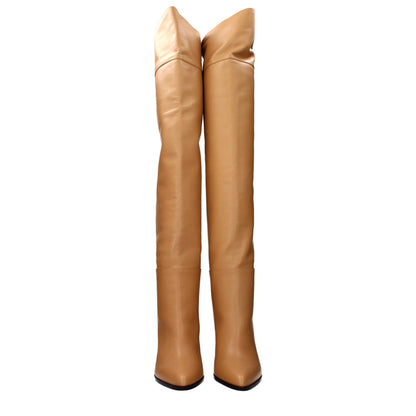 Jimmy Choo Beige Leder Stiefeletten