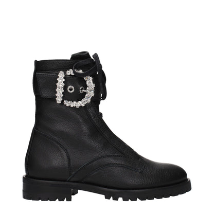Jimmy Choo Schwarze Leder-Stiefeletten