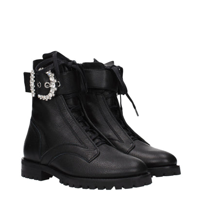 Jimmy Choo Schwarze Leder-Stiefeletten