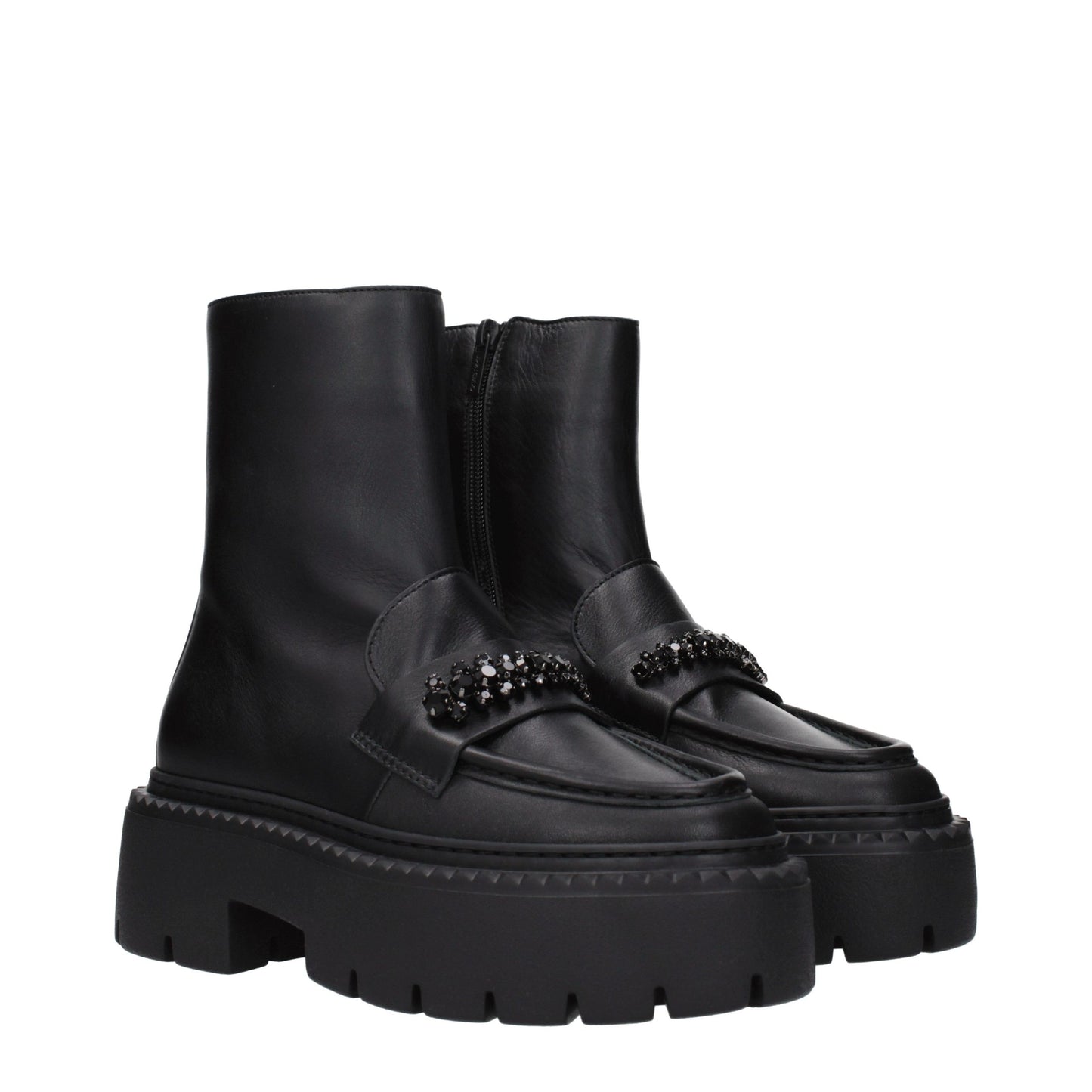 Jimmy Choo Schwarze Leder-Stiefeletten