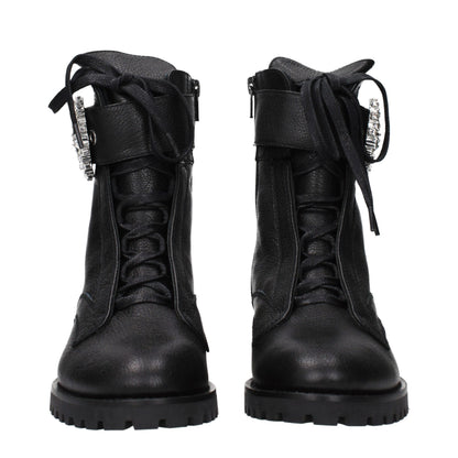 Jimmy Choo Schwarze Leder-Stiefeletten