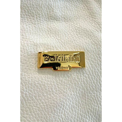 Baldinini Trend Weiße Clutch aus Kuhfell