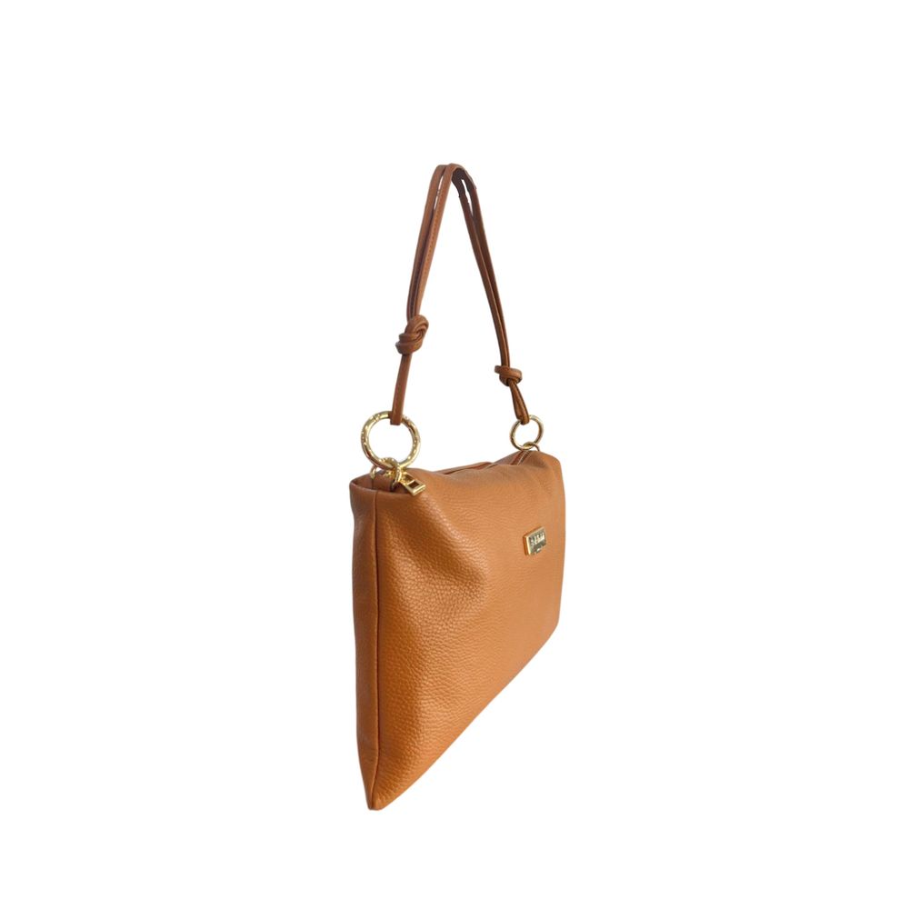 Baldinini Trend Braune Clutch aus Rindsleder