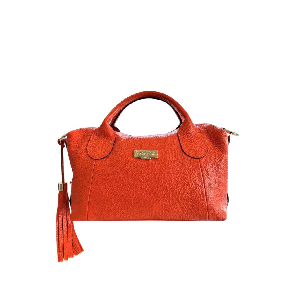 Baldinini Trend Schultertasche aus orangefarbenem Rindsleder