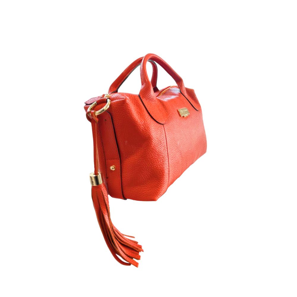 Baldinini Trend Schultertasche aus orangefarbenem Rindsleder