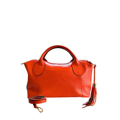 Baldinini Trend Schultertasche aus orangefarbenem Rindsleder