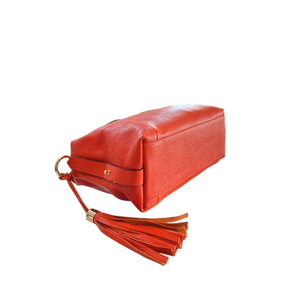 Baldinini Trend Schultertasche aus orangefarbenem Rindsleder