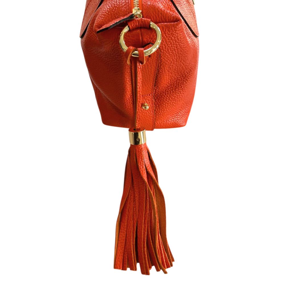 Baldinini Trend Schultertasche aus orangefarbenem Rindsleder