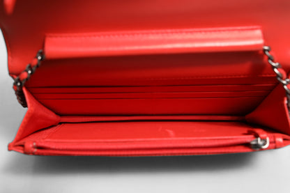 Chanel Boy Wallet on Chain Rotes Lammleder