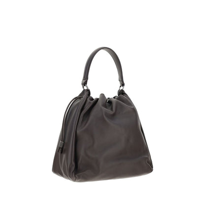Brunello Cucinelli Braune Kalbsleder Bos Taurus Schultertasche