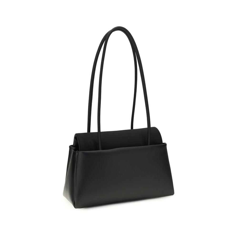 Prada Schwarze Bos Taurus Kalbsleder Schultertasche